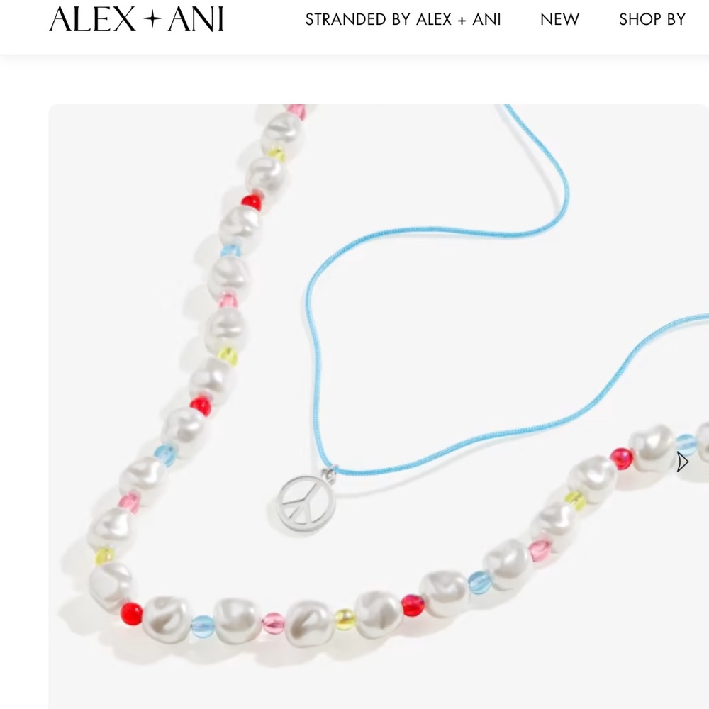 Peace and Love Layered Necklace Set Alex and Ani Shiny Silver *NWT*
